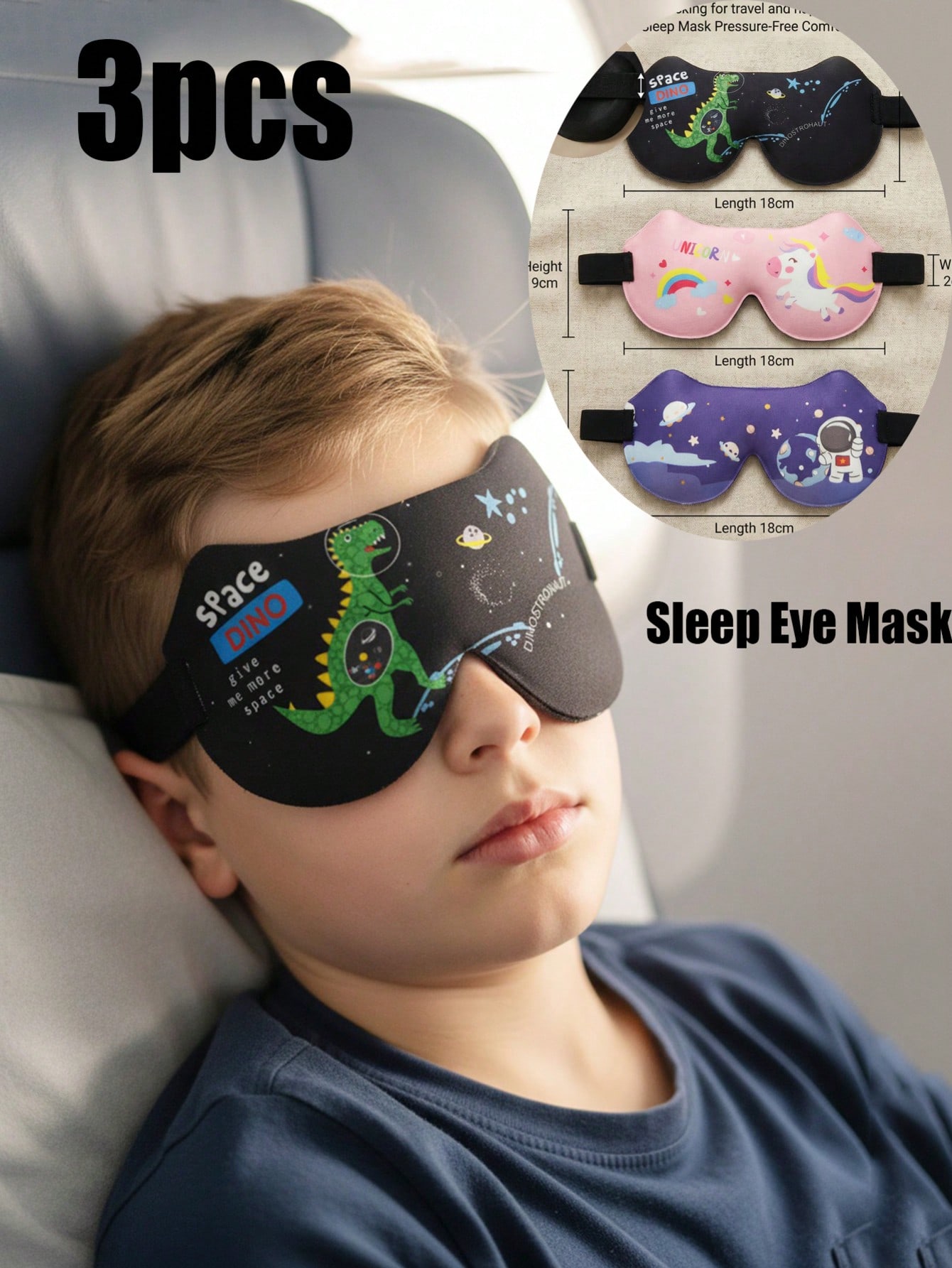 Sleep Eye Mask 3D - 3 stuks kinderen volwassenen 3D stereo